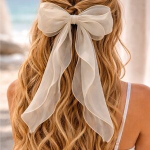 Paparazzi Cream Chiffon Hair Bow